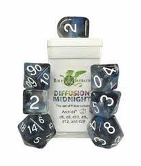 Role 4 Initiative Set of 7 Dice Diffusion Midnight
